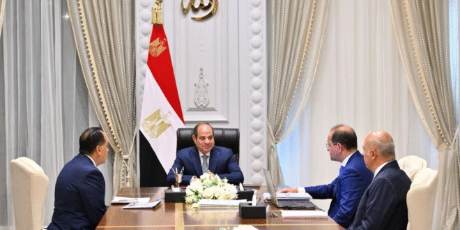 الرئيس السيسي يجتمع مع عدد من وزراء الحكومة