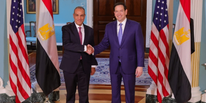 وزير الخارجية المصري مع نظيره الأمريكي